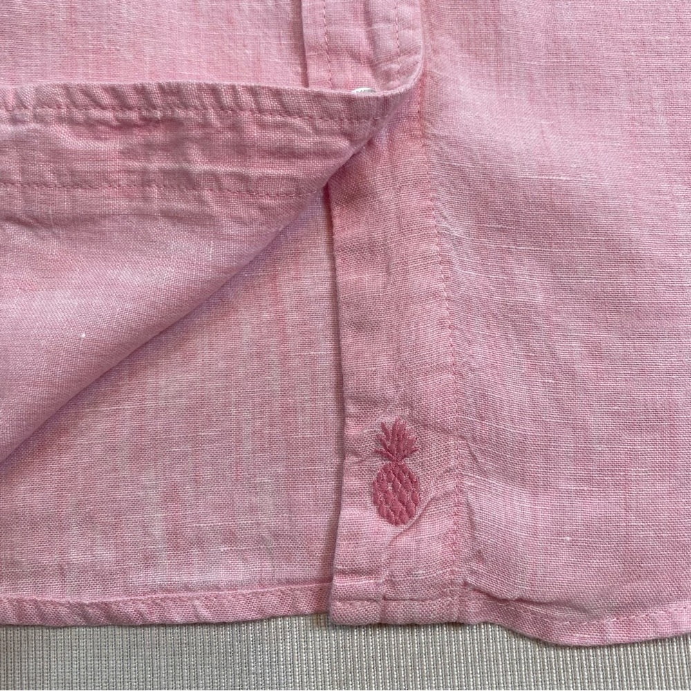 Tommy Bahama 100% Linen Pink Button-Up Shirt Blouse Long Sleeve Sz S/P - Picture 9 of 16